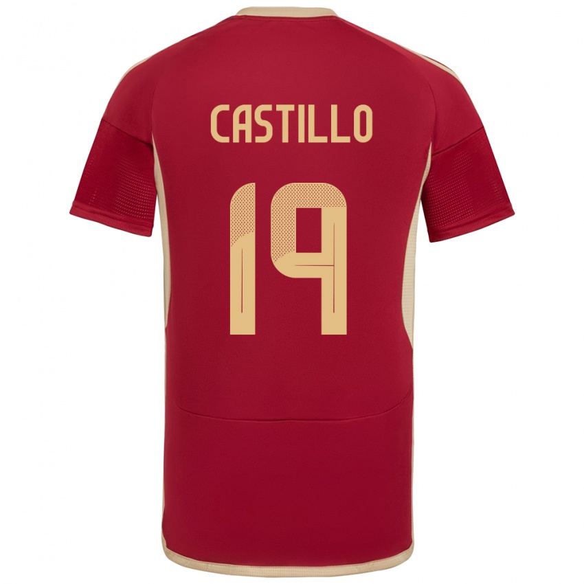 Férfi Venezuela Bryan Castillo #19 Burgundia Hazai Jersey 24-26 Mez Póló Ing