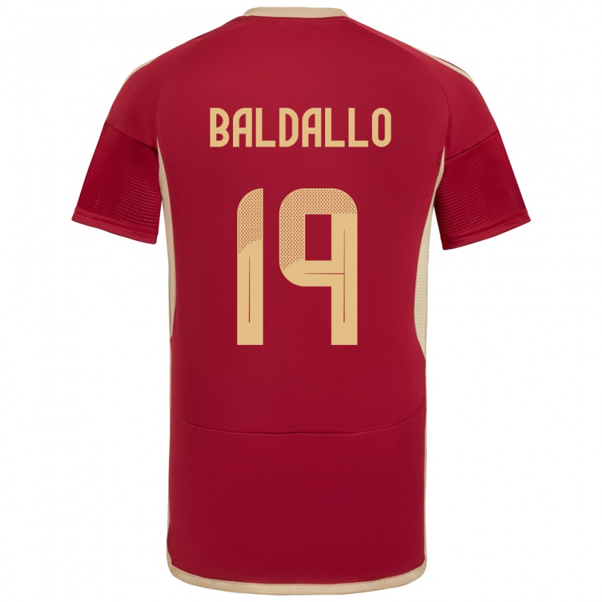 Férfi Venezuela Micheel Baldallo #19 Burgundia Hazai Jersey 24-26 Mez Póló Ing