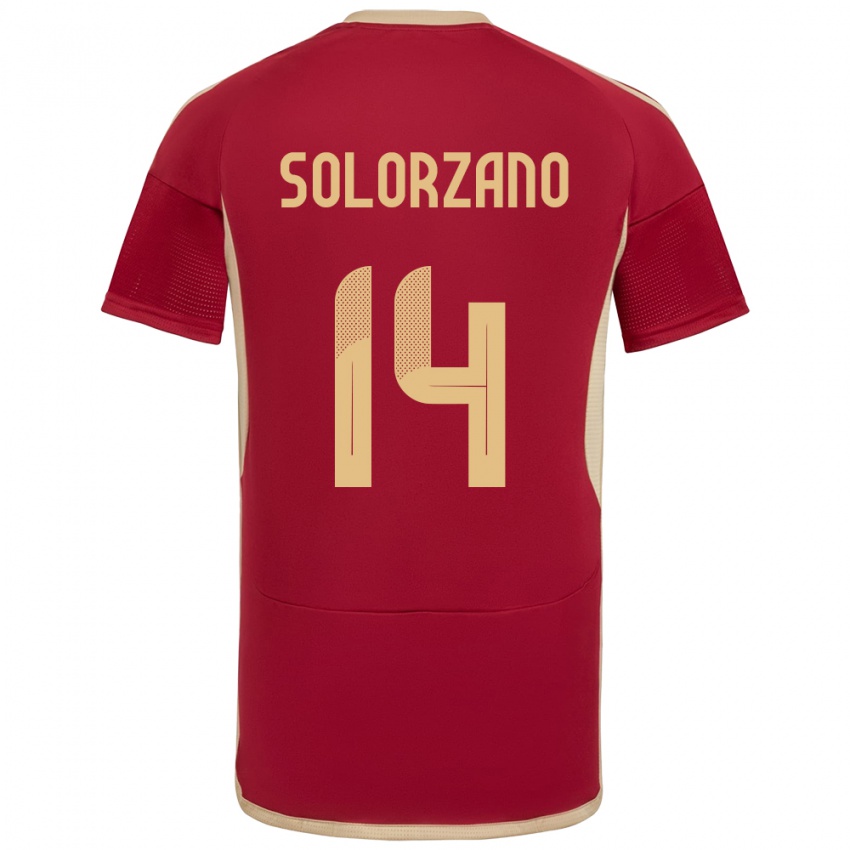 Férfi Venezuela Fabiola Solórzano #14 Burgundia Hazai Jersey 24-26 Mez Póló Ing