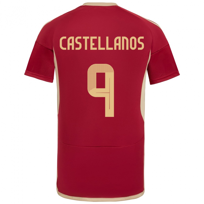 Férfi Venezuela Deyna Castellanos #9 Burgundia Hazai Jersey 24-26 Mez Póló Ing