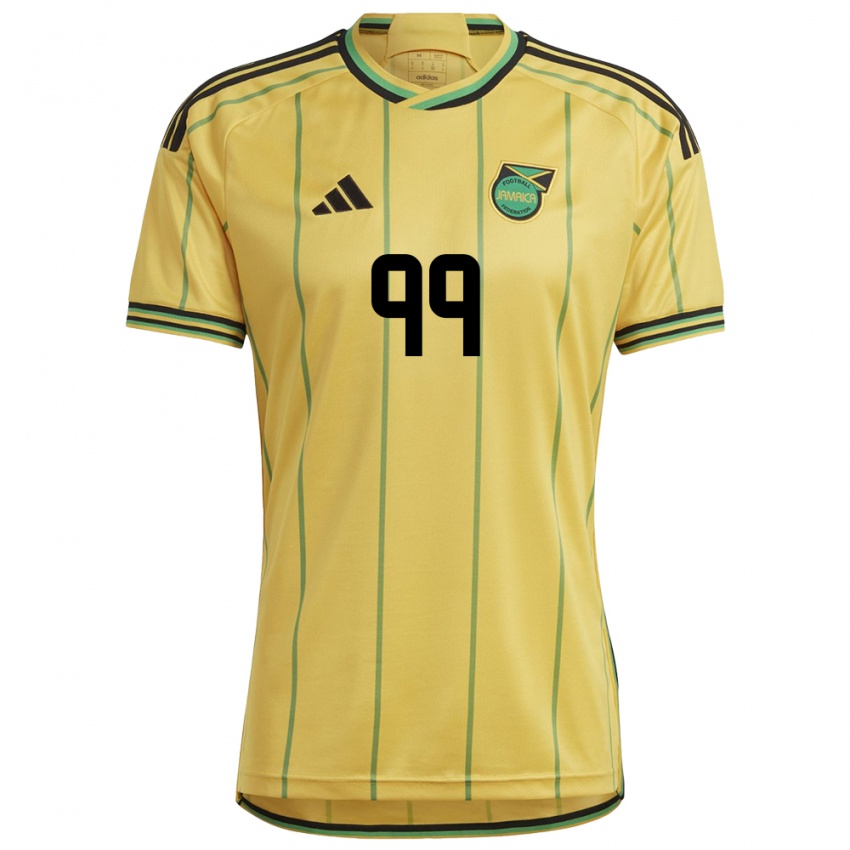 Férfi Jamaica Malikae Dayes #99 Sárga Hazai Jersey 24-26 Mez Póló Ing