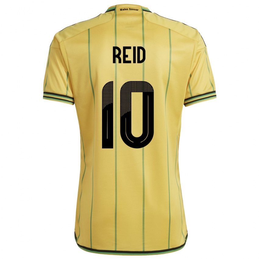 Férfi Jamaica Bobby De Cordova-Reid #10 Sárga Hazai Jersey 24-26 Mez Póló Ing