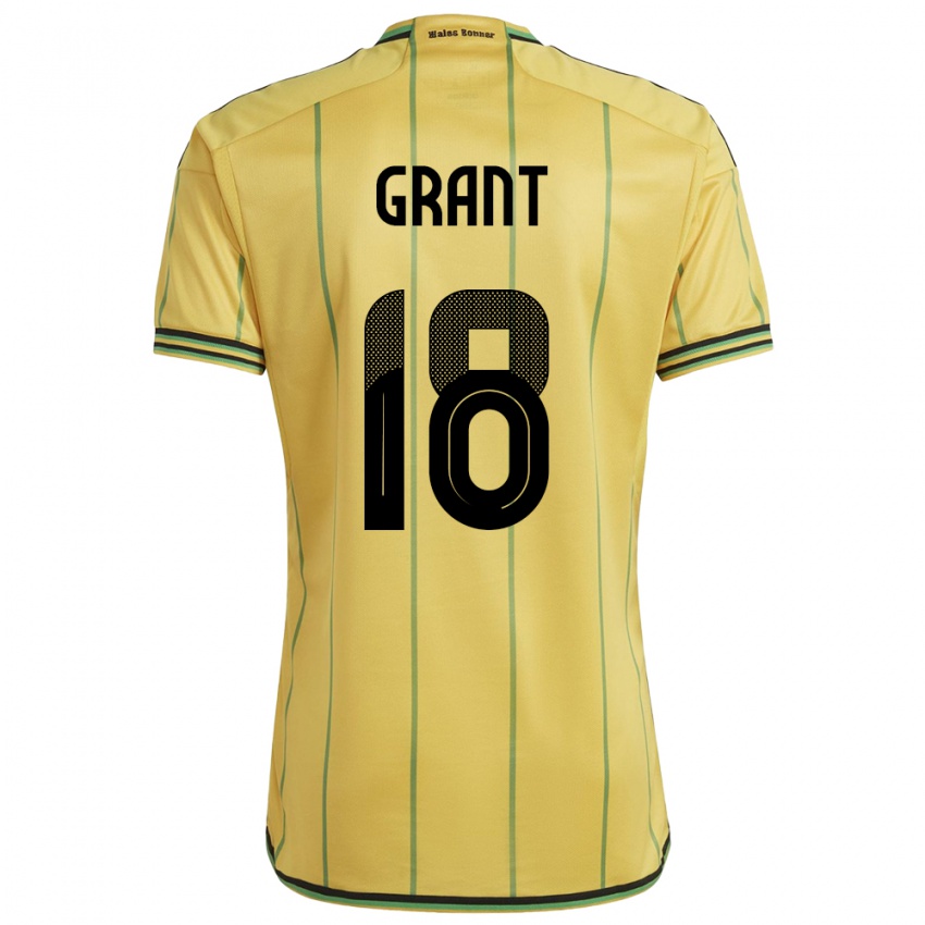 Férfi Jamaica George Grant #18 Sárga Hazai Jersey 24-26 Mez Póló Ing