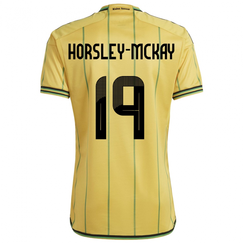 Férfi Jamaica Kyron Horsley-Mckay #19 Sárga Hazai Jersey 24-26 Mez Póló Ing