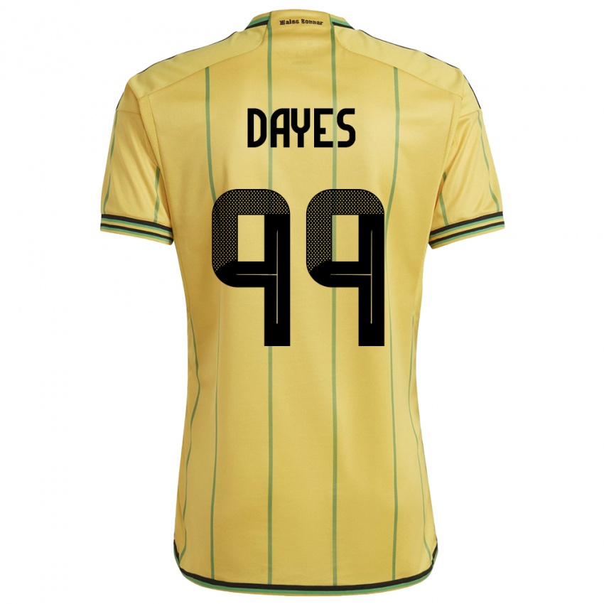 Férfi Jamaica Malikae Dayes #99 Sárga Hazai Jersey 24-26 Mez Póló Ing