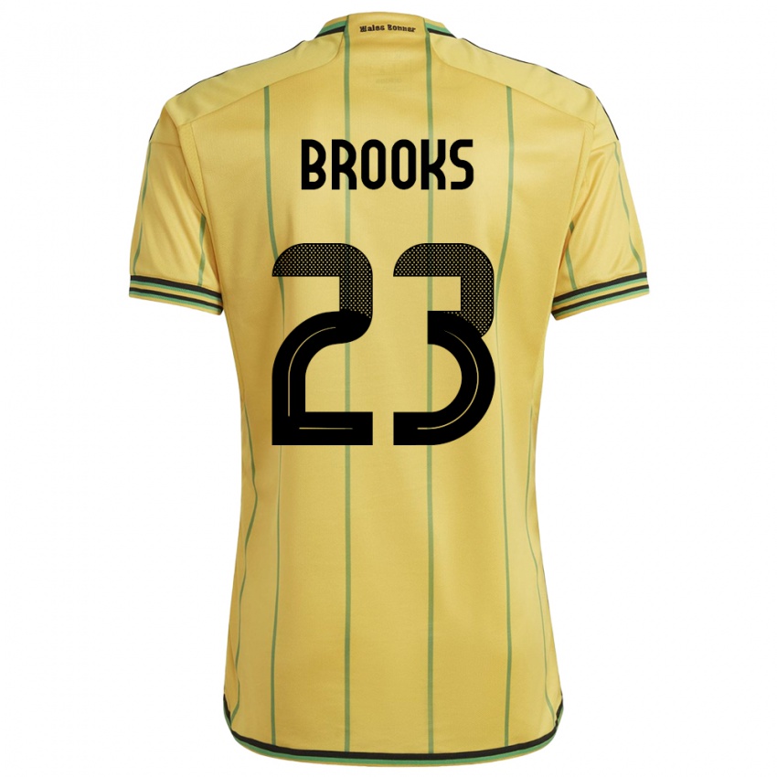 Férfi Jamaica Liya Brooks #23 Sárga Hazai Jersey 24-26 Mez Póló Ing