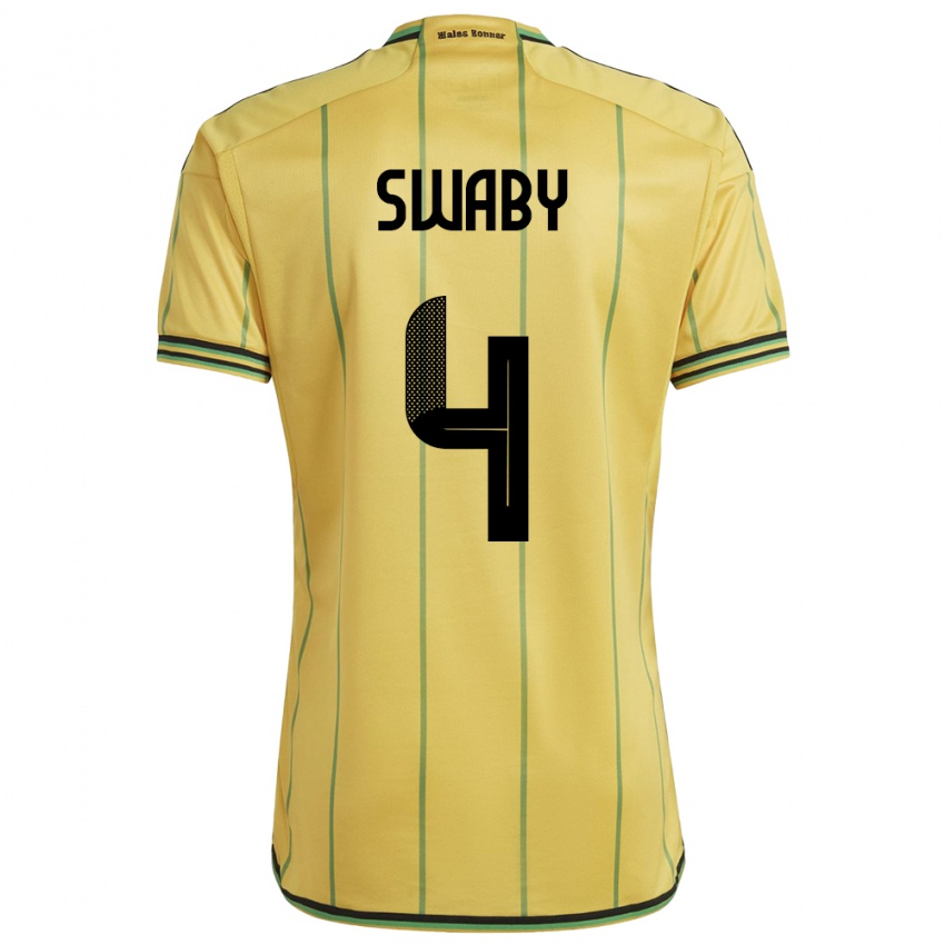 Férfi Jamaica Chantelle Swaby #4 Sárga Hazai Jersey 24-26 Mez Póló Ing