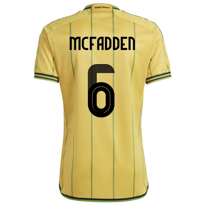 Férfi Jamaica Logan Mcfadden #6 Sárga Hazai Jersey 24-26 Mez Póló Ing