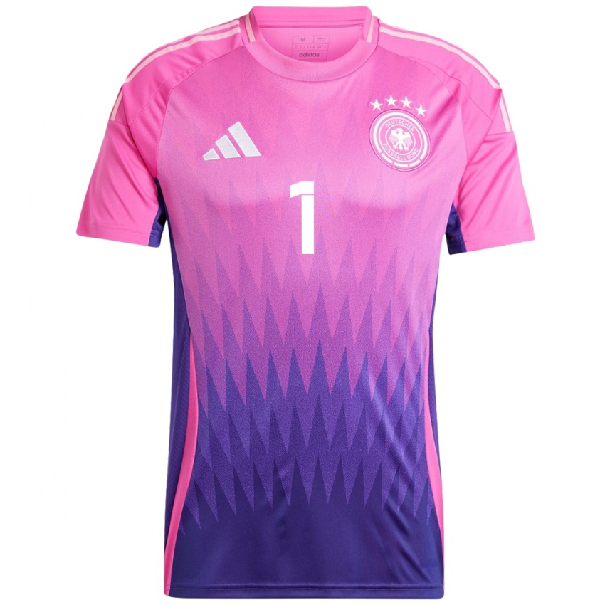 Férfi Németország Manuel Neuer #1 Pink Lila Idegenbeli Jersey 24-26 Mez Póló Ing