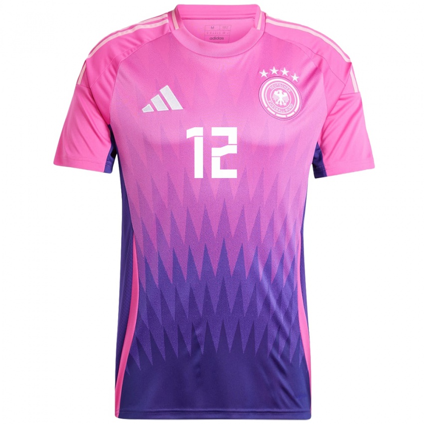 Férfi Németország Kevin Trapp #12 Pink Lila Idegenbeli Jersey 24-26 Mez Póló Ing