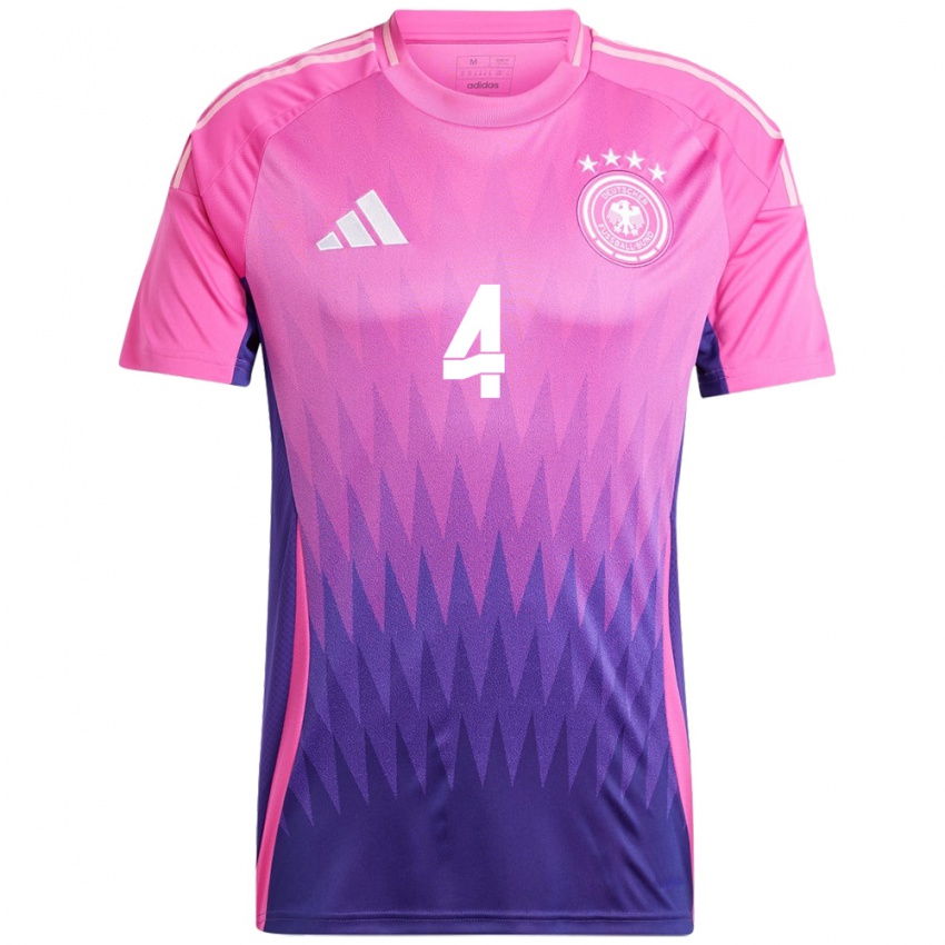 Férfi Németország Matthias Ginter #4 Pink Lila Idegenbeli Jersey 24-26 Mez Póló Ing