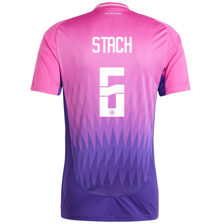 Férfi Németország Anton Stach #6 Pink Lila Idegenbeli Jersey 24-26 Mez Póló Ing