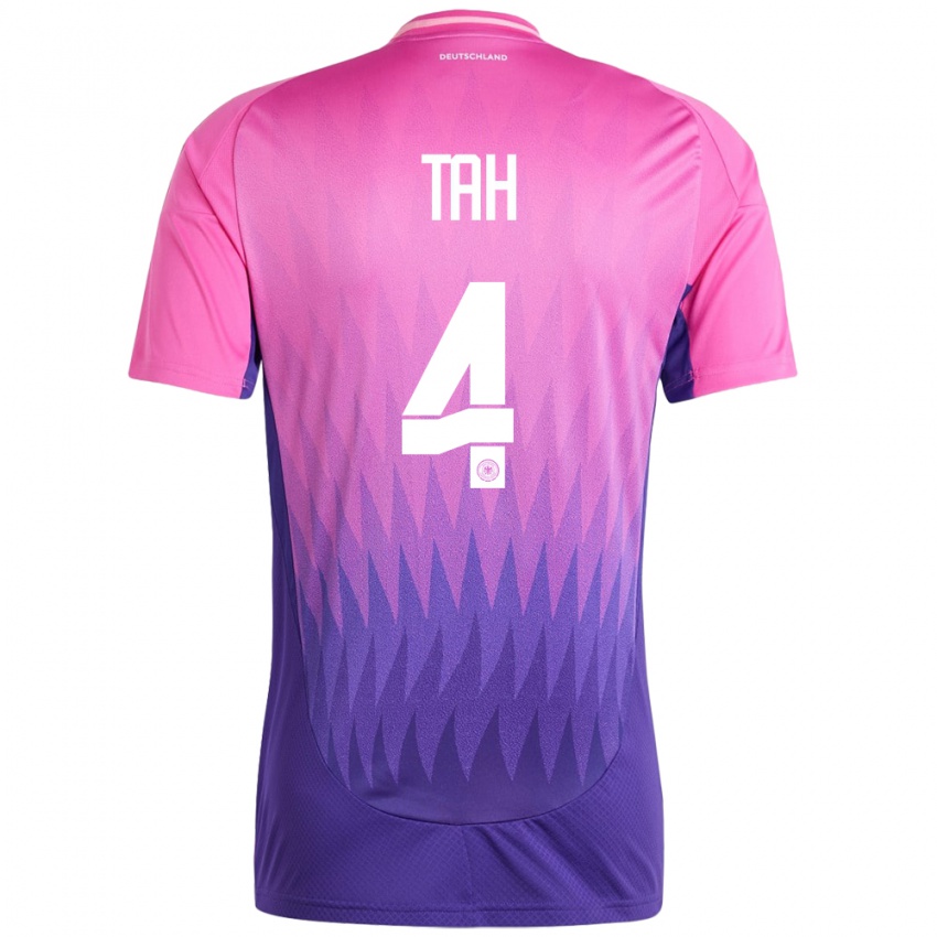 Férfi Németország Jonathan Tah #4 Pink Lila Idegenbeli Jersey 24-26 Mez Póló Ing