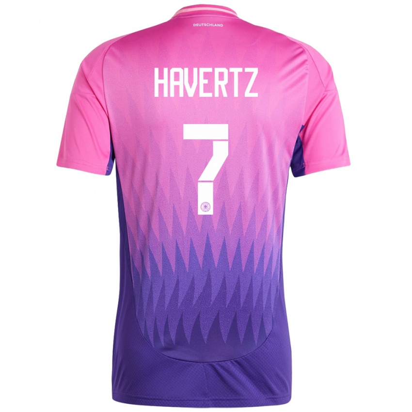 Férfi Németország Kai Havertz #7 Pink Lila Idegenbeli Jersey 24-26 Mez Póló Ing