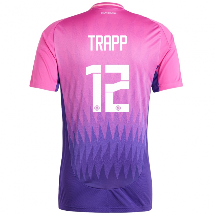 Férfi Németország Kevin Trapp #12 Pink Lila Idegenbeli Jersey 24-26 Mez Póló Ing