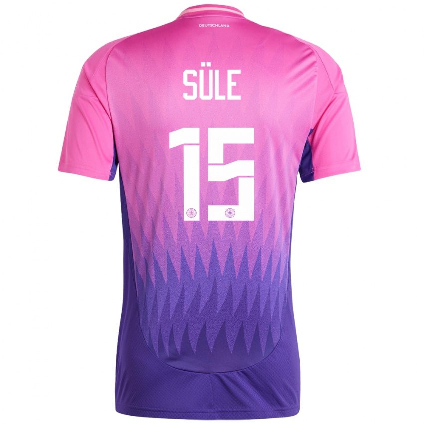 Férfi Németország Niklas Sule #15 Pink Lila Idegenbeli Jersey 24-26 Mez Póló Ing