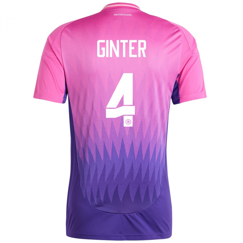 Férfi Németország Matthias Ginter #4 Pink Lila Idegenbeli Jersey 24-26 Mez Póló Ing