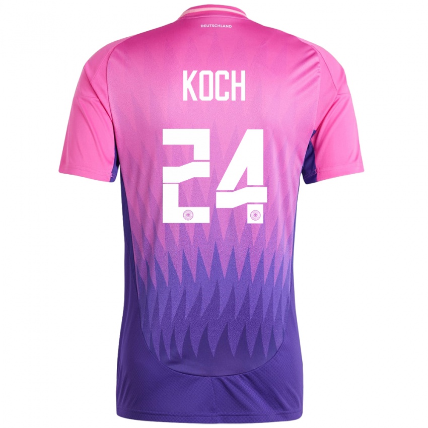 Férfi Németország Robin Koch #24 Pink Lila Idegenbeli Jersey 24-26 Mez Póló Ing