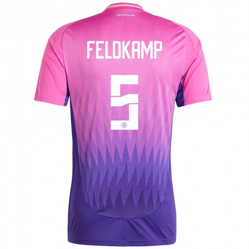 Férfi Németország Jana Feldkamp #5 Pink Lila Idegenbeli Jersey 24-26 Mez Póló Ing