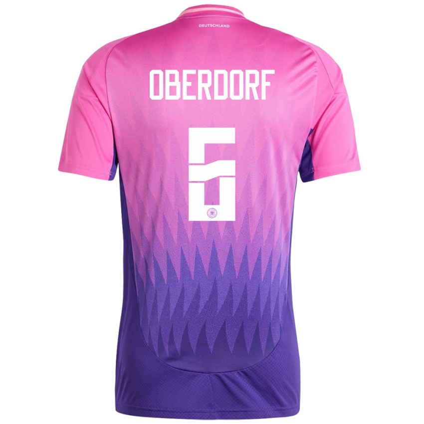 Férfi Németország Lena Oberdorf #6 Pink Lila Idegenbeli Jersey 24-26 Mez Póló Ing