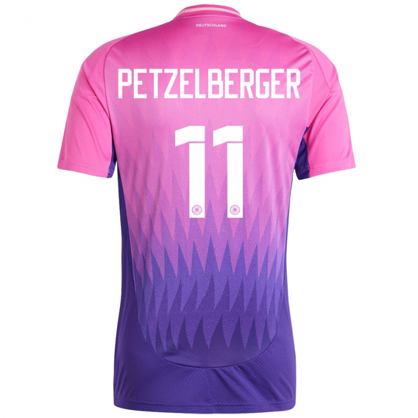 Férfi Németország Ramona Petzelberger #11 Pink Lila Idegenbeli Jersey 24-26 Mez Póló Ing