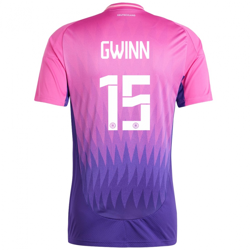 Férfi Németország Giulia Gwinn #15 Pink Lila Idegenbeli Jersey 24-26 Mez Póló Ing