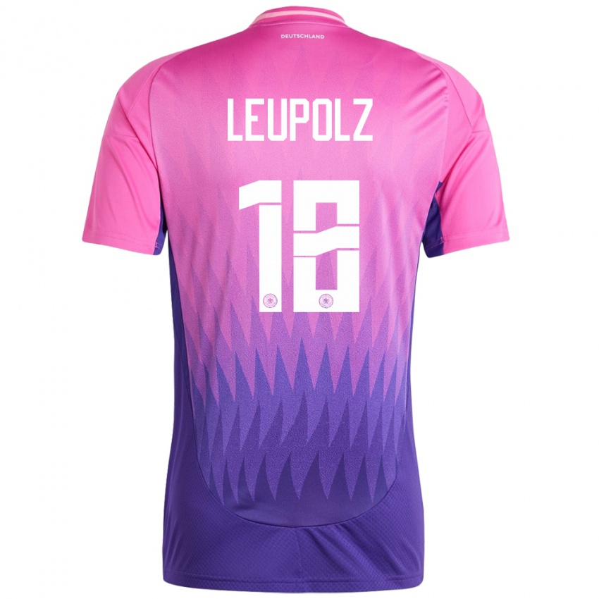 Férfi Németország Melanie Leupolz #18 Pink Lila Idegenbeli Jersey 24-26 Mez Póló Ing