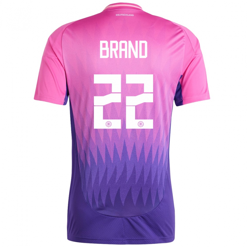 Férfi Németország Jule Brand #22 Pink Lila Idegenbeli Jersey 24-26 Mez Póló Ing