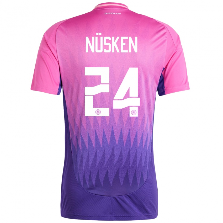 Férfi Németország Sjoeke Nusken #24 Pink Lila Idegenbeli Jersey 24-26 Mez Póló Ing