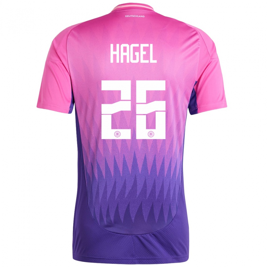 Férfi Németország Chantal Hagel #26 Pink Lila Idegenbeli Jersey 24-26 Mez Póló Ing