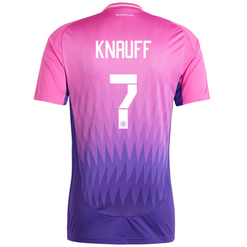 Férfi Németország Ansgar Knauff #7 Pink Lila Idegenbeli Jersey 24-26 Mez Póló Ing