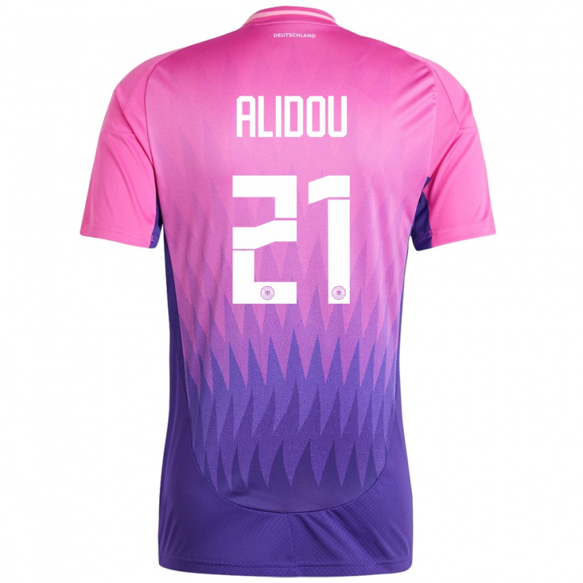 Férfi Németország Faride Alidou #21 Pink Lila Idegenbeli Jersey 24-26 Mez Póló Ing