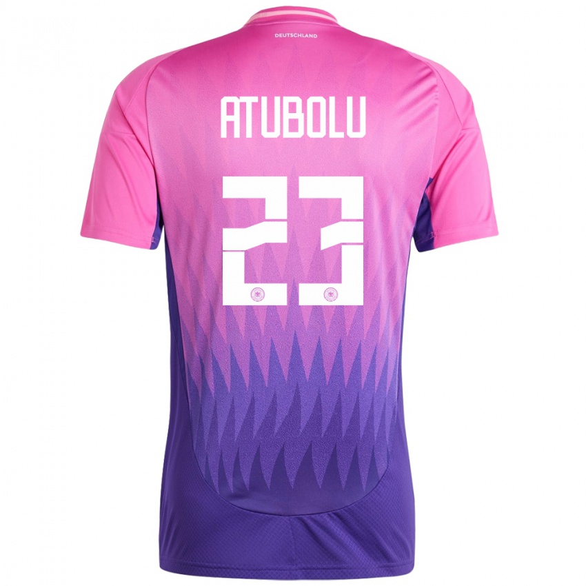 Férfi Németország Noah Atubolu #23 Pink Lila Idegenbeli Jersey 24-26 Mez Póló Ing