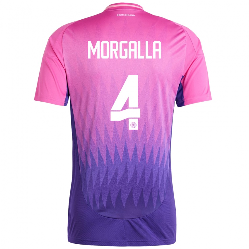 Férfi Németország Leandro Morgalla #4 Pink Lila Idegenbeli Jersey 24-26 Mez Póló Ing