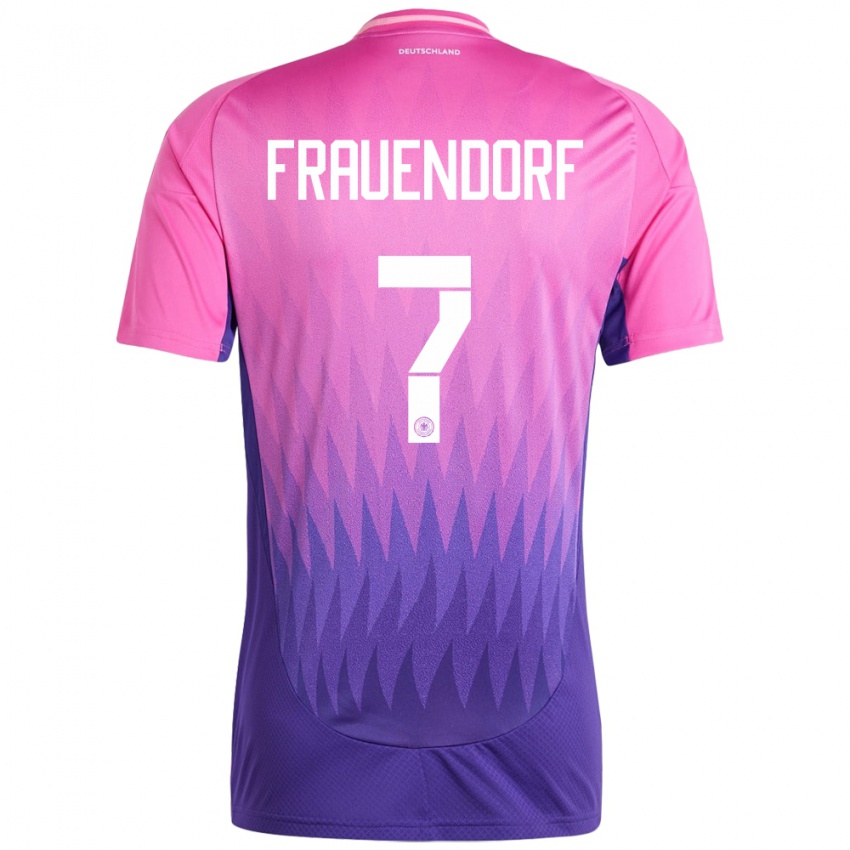 Férfi Németország Melkamu Frauendorf #7 Pink Lila Idegenbeli Jersey 24-26 Mez Póló Ing