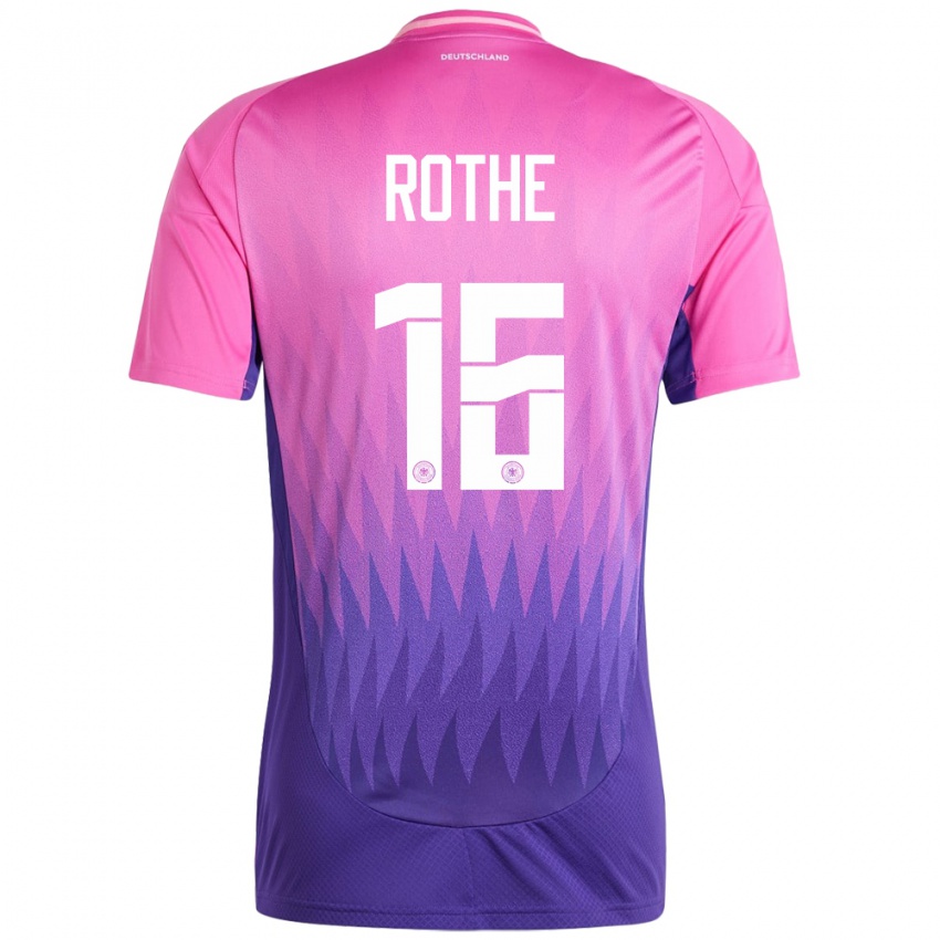 Férfi Németország Tom Rothe #16 Pink Lila Idegenbeli Jersey 24-26 Mez Póló Ing