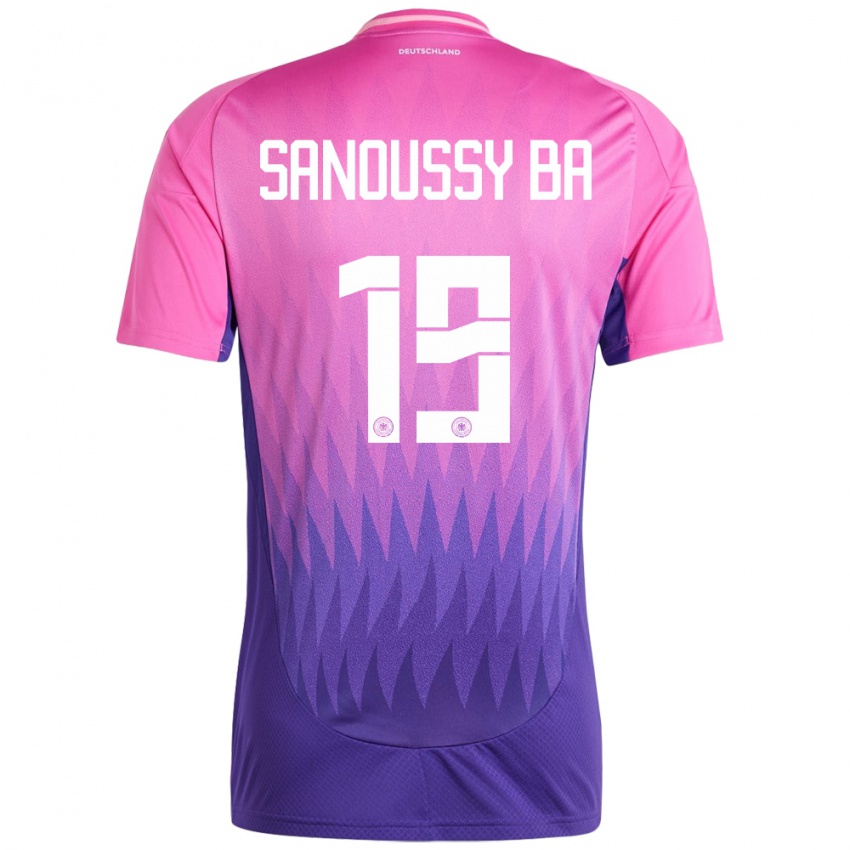 Férfi Németország Sanoussy Ba #19 Pink Lila Idegenbeli Jersey 24-26 Mez Póló Ing