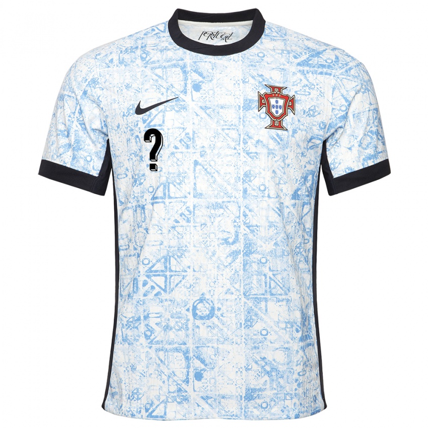 Férfi Portugália Az Ön Neve #0 Krémkék Idegenbeli Jersey 24-26 Mez Póló Ing