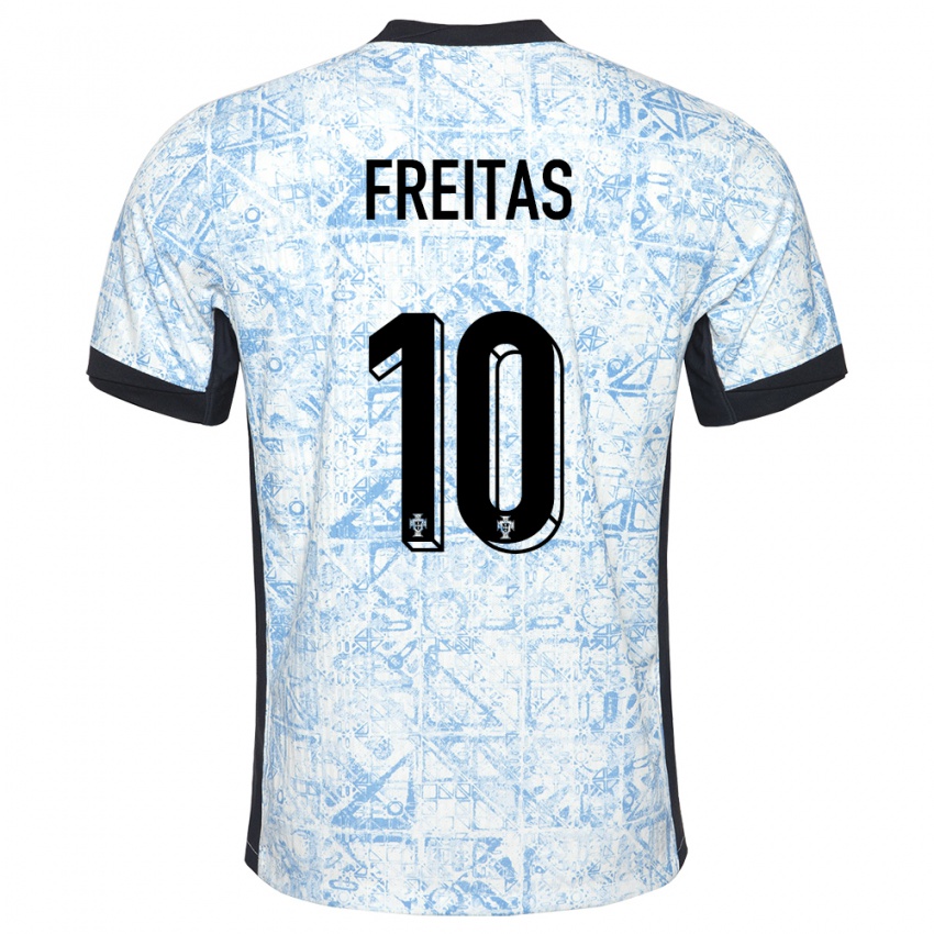 Férfi Portugália Tiago Freitas #10 Krémkék Idegenbeli Jersey 24-26 Mez Póló Ing