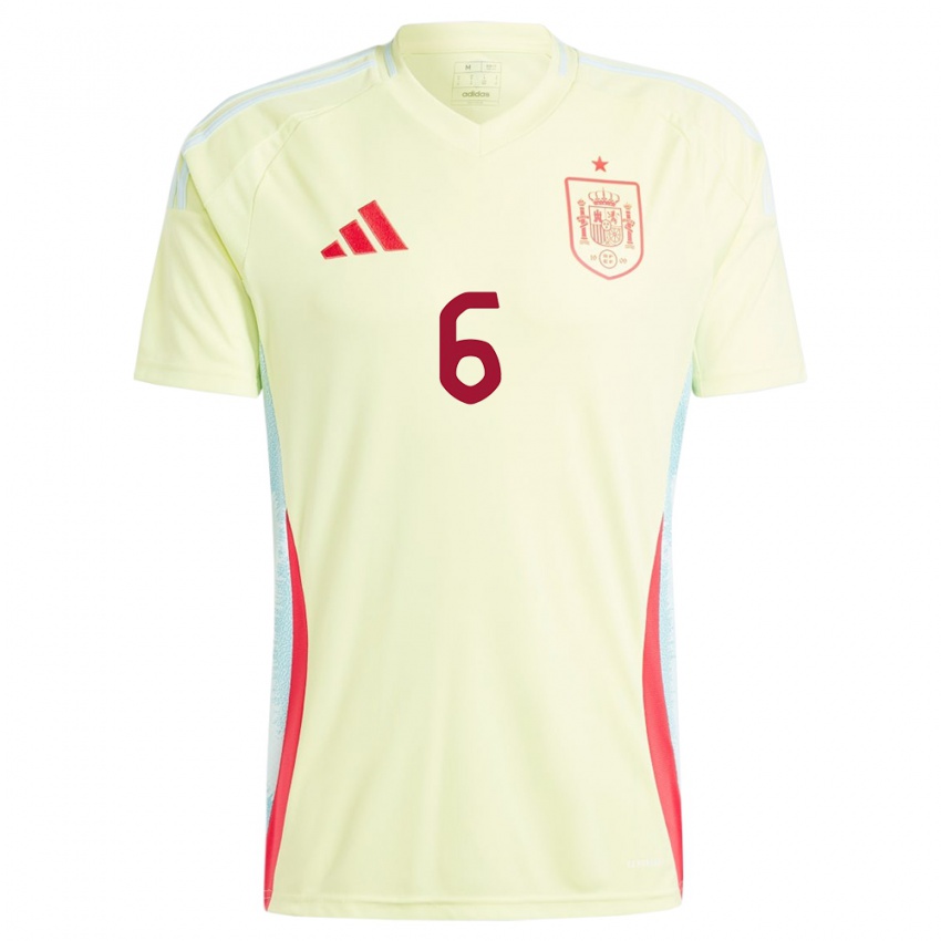 Férfi Spanyolország Gerard Hernandez #6 Sárga Idegenbeli Jersey 24-26 Mez Póló Ing