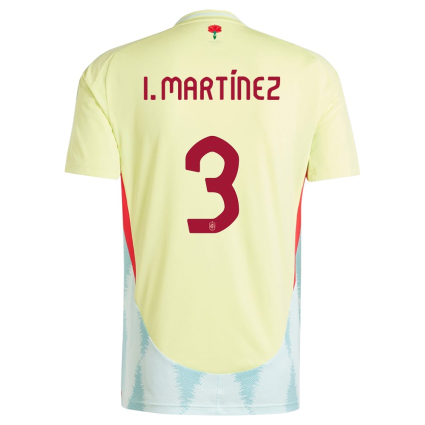 Férfi Spanyolország Inigo Martinez #3 Sárga Idegenbeli Jersey 24-26 Mez Póló Ing