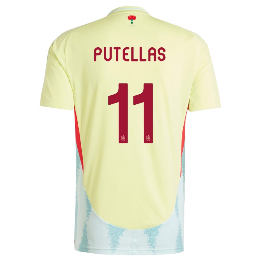 Férfi Spanyolország Alexia Putellas #11 Sárga Idegenbeli Jersey 24-26 Mez Póló Ing
