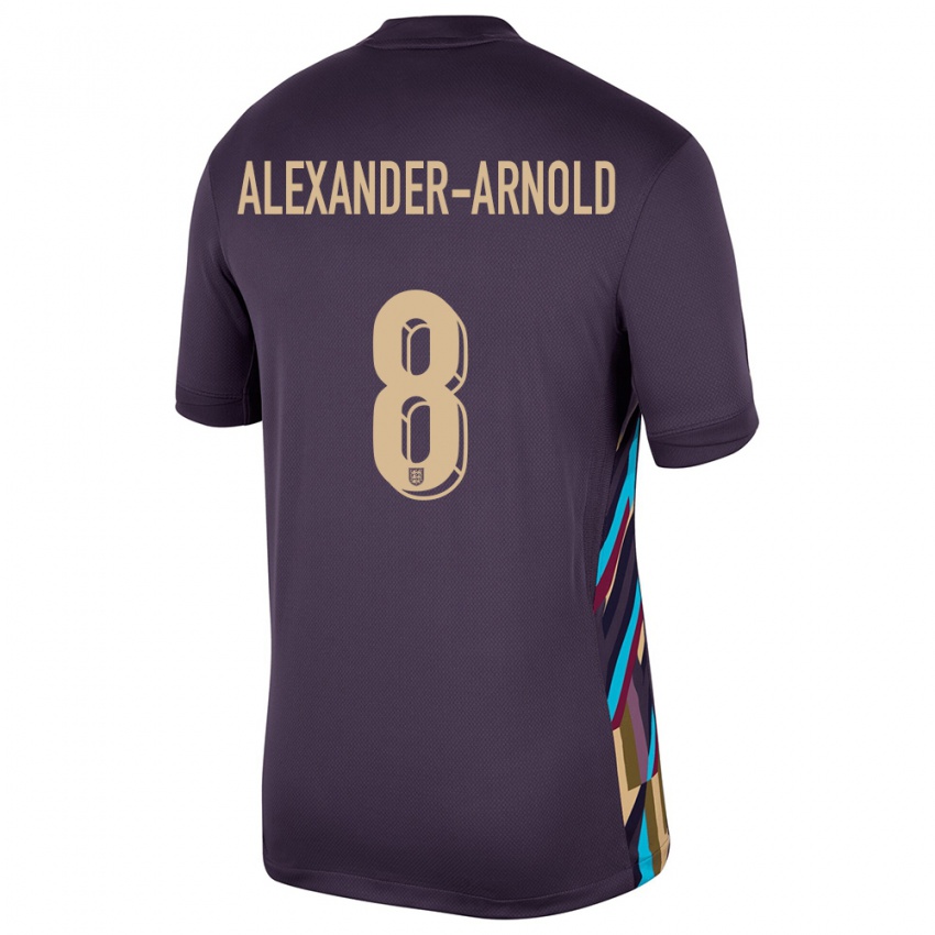 Férfi Anglia Trent Alexander-Arnold #8 Sötét Mazsola Idegenbeli Jersey 24-26 Mez Póló Ing