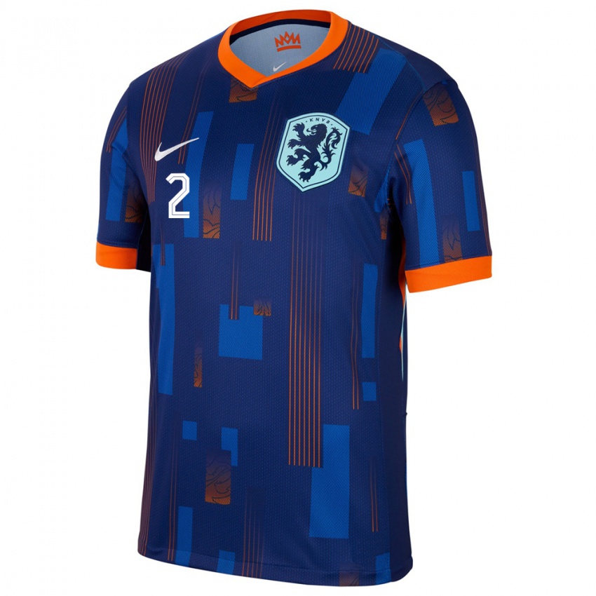 Férfi Hollandia Sem Dekkers #2 Kék Idegenbeli Jersey 24-26 Mez Póló Ing