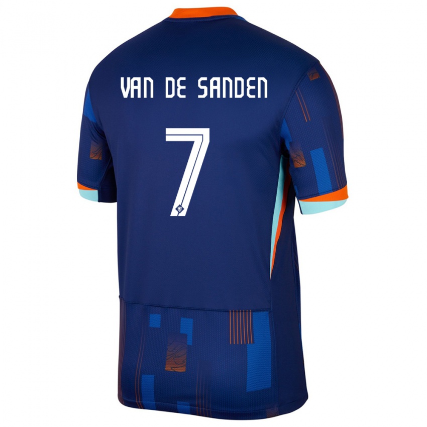 Férfi Hollandia Shanice Van De Sanden #7 Kék Idegenbeli Jersey 24-26 Mez Póló Ing