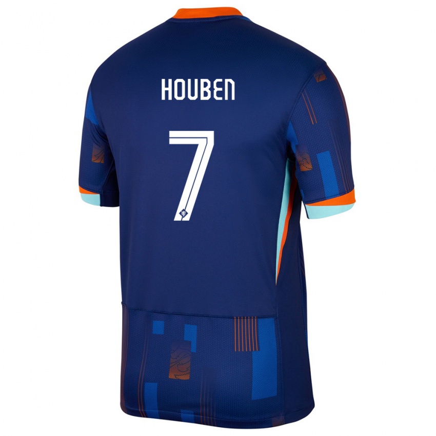 Férfi Hollandia Iggy Houben #7 Kék Idegenbeli Jersey 24-26 Mez Póló Ing