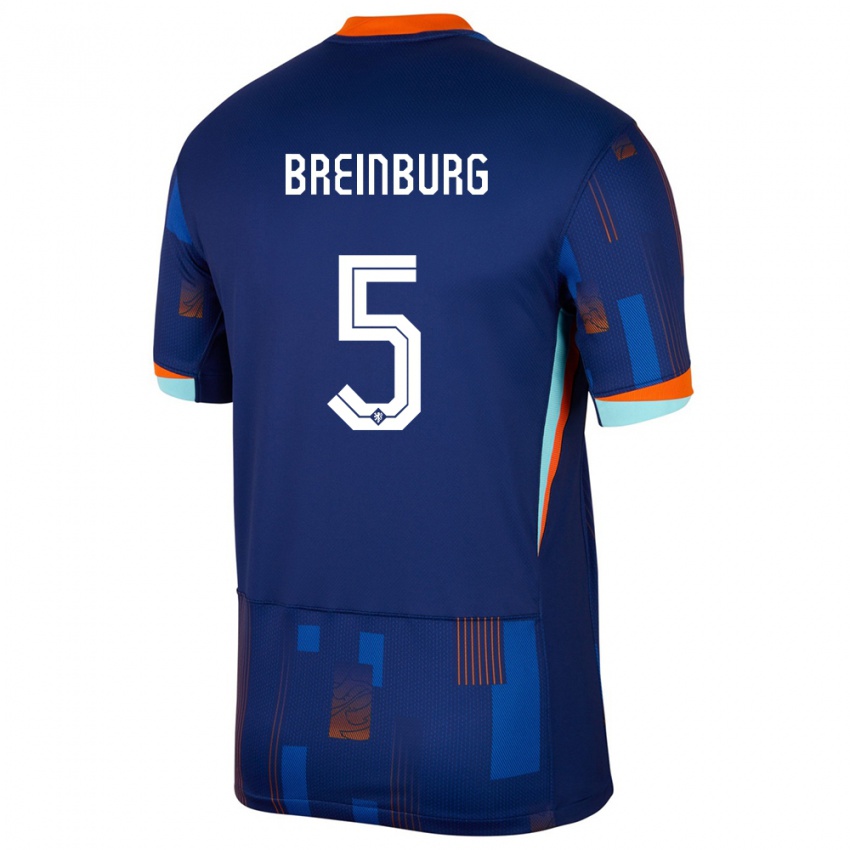 Férfi Hollandia Rainey Breinburg #5 Kék Idegenbeli Jersey 24-26 Mez Póló Ing