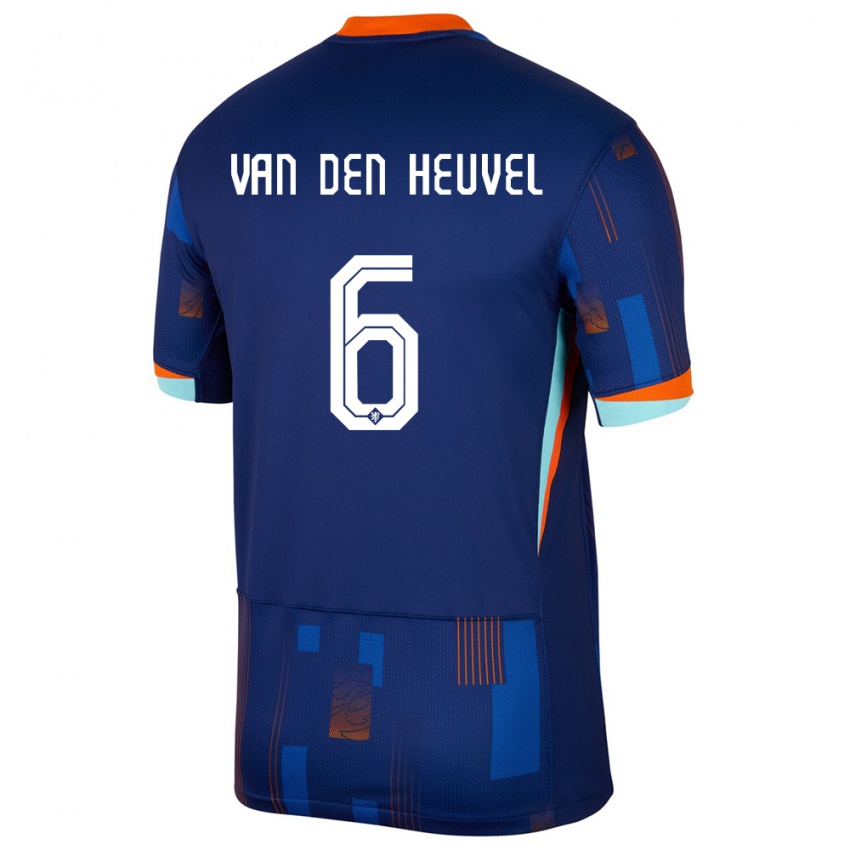 Férfi Hollandia Tim Van Den Heuvel #6 Kék Idegenbeli Jersey 24-26 Mez Póló Ing