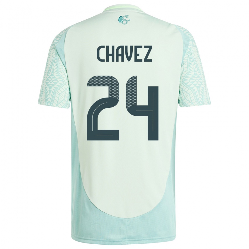 Férfi Mexikó Luis Chavez #24 Vászonzöld Idegenbeli Jersey 24-26 Mez Póló Ing