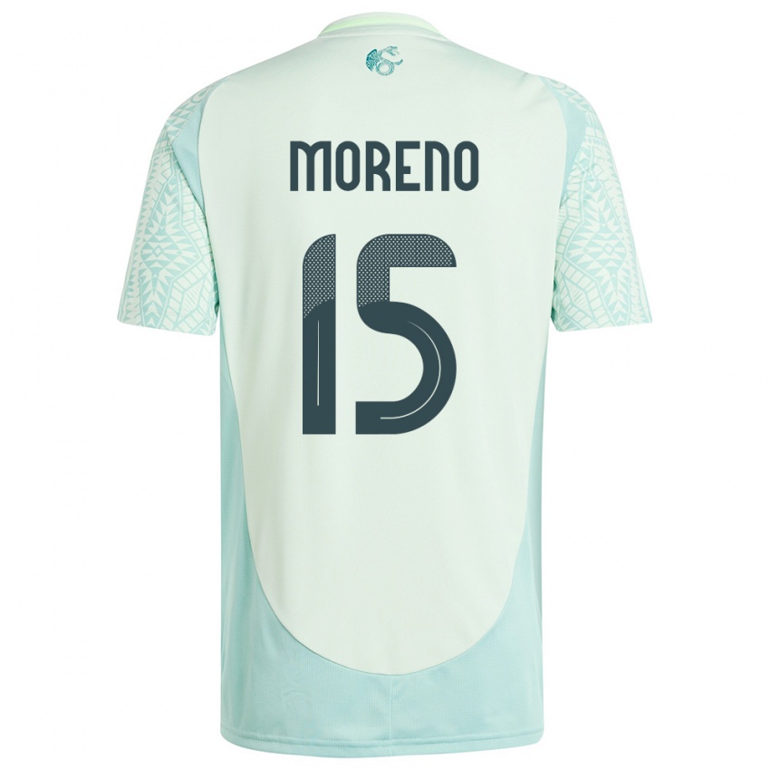 Férfi Mexikó Hector Moreno #15 Vászonzöld Idegenbeli Jersey 24-26 Mez Póló Ing